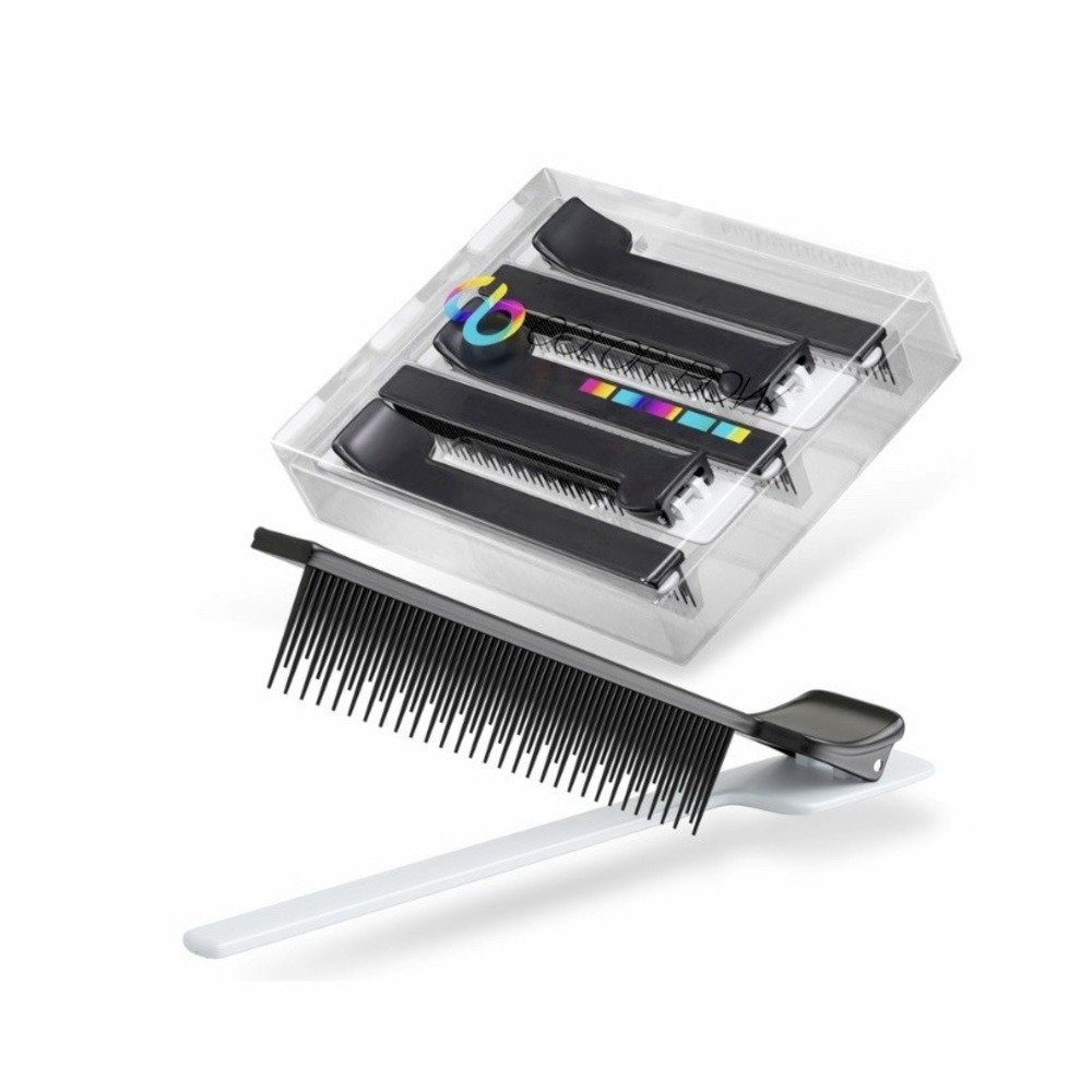 ColorBow Clip Comb- Matte Black/White-Teasing, Coloring, Styling Tool (5pc) NEW‎